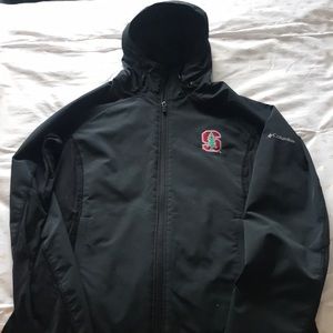 Columbia raincoat with Stanford logo